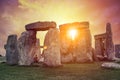 Spectacular Sunrise over Stonehenge, England Royalty Free Stock Photo