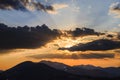 Spectacular sunset in Carpathians Mountains Royalty Free Stock Photo