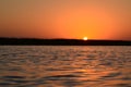 Spectacular sunset in Danube delta natural reserve Royalty Free Stock Photo