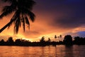 Spectacular sunset from Laos Don khong