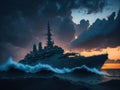 Spectacular Sunset over the Battleship Sea Royalty Free Stock Photo