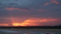 Spectacular sunset over Bongil beach in Northern NSW, Australia