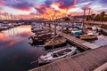 Spectacular Sunset over Ferrol port Galicia Spain Royalty Free Stock Photo