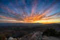 Spectacular Sunset Over Several Mountain Ranges Royalty Free Stock Photo