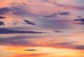 Spectacular sunset sky with beautiful clouds at twilight time Royalty Free Stock Photo