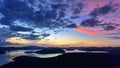 Spectacular sunset from the summit of Mt Tapyas on Coron Island in Philippines Royalty Free Stock Photo
