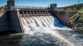 Hydroelectric power station: a spectacular example of human innovation in nature, generative ai