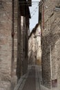 Spectacular traditional italian medieval alley in the historic center of beautiful little town of Spello Royalty Free Stock Photo