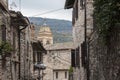 Spectacular traditional italian medieval alley in the historic center of beautiful little town of Spello Royalty Free Stock Photo