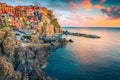 Wonderful Manarola tourist fishing village, Cinque Terre, Liguria, Italy Royalty Free Stock Photo