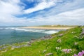 Spectacular Tullan Strand, one of Donegal`s renowned surf beaches, framed by a scenic back drop provided by the Sligo-Leitrim Mou