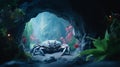 Spectacular Underwater Scene: Crab Hiding In Artificial Cave