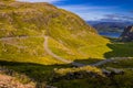 Spectacular Valley At Applecross Pass With Curvy Road And River Allt a`Chumhaing In Scotland