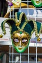 Spectacular Venice carnival mask on street stand Italy Royalty Free Stock Photo