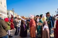 Spectacular Venice Masquerade celebration characters waterfront promenade Italy