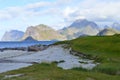 Spectacular view from beach on Lofoten Islands