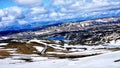 Spectacular view at Beartooth Highway Summit, Wyoming. A Drive of incredible beauty. Yellowstone. Road trip.