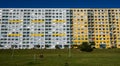 Spectacular view of of concrete building blocks built during the communist era