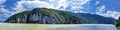 Spectacular view of Danube river flowing trough rocky mountains