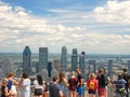 Spectacular view of the Downtown Montreal from the Mount Royal belvedere. Montreal, Canada Royalty Free Stock Photo