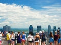 Spectacular view of the Downtown Montreal from the Mount Royal belvedere. Montreal, Canada Royalty Free Stock Photo