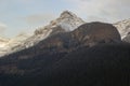 Spectacular view of Fairview Mountain on a cloudy day, Lake Louise, Canada Royalty Free Stock Photo