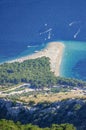 Spectacular view on Golden Cape from Vidova Gora on the south coast of Brac island in Croatia Royalty Free Stock Photo