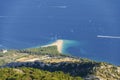 Spectacular view on Golden Cape from Vidova Gora on the south coast of Brac island in Croatia Royalty Free Stock Photo