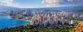 Spectacular view of Honolulu city, Oahu Royalty Free Stock Photo