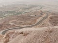 Spectacular view of Jabal Hafeet mountain road in Al Ain,Abu Dhabi, UAE.