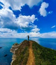 Spectacular view on La Manche or English Channel from the hills of Etretat, Normandy, France