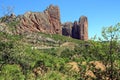 Spectacular view of Los Mallos de Riglos village.