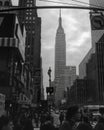 Spectacular View of Manhattan and the Empire State Building in Dramatic Black and White