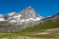 Spectacular view of Matterhorn from Italian side. Royalty Free Stock Photo