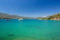 Spectacular view on Mikro Neorio in Poros Island. Summer holiday Royalty Free Stock Photo