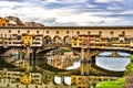 Spectacular view of the old bridge Ponte Vecchio in Florence, Italy Royalty Free Stock Photo