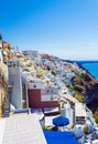 Amazing Santorini Caldera cliff edge Fira village architecture Cyclades Greece Royalty Free Stock Photo