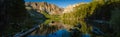 Panorama of parker lake in the eastern sierra mountains of California
