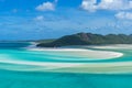 Spectacular view of picturesque Whitsunday island beach and lagoon Royalty Free Stock Photo