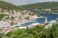 Spectacular view on Pucisca town located on the north coast of Brac island, Croatia Royalty Free Stock Photo