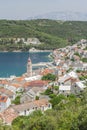 Spectacular view on Pucisca town located on the north coast of Brac island, Croatia Royalty Free Stock Photo