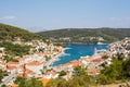 Spectacular view of Pucisca town located on the north coast of Brac island in Croatia. Royalty Free Stock Photo