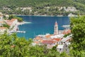 Spectacular view on Pucisca town located on the north coast of Brac island, Croatia Royalty Free Stock Photo