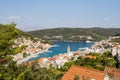 Spectacular view of Pucisca town located on the north coast of Brac island in Croatia. Royalty Free Stock Photo