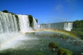 Spectacular View of Rainbow over the Powerful Brazillian Side Iguazu Falls, Foz do Iguacu, Brazil, South America Royalty Free Stock Photo