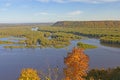 Spectacular View of a River Confluence in Autumn Royalty Free Stock Photo