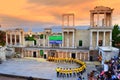 Spectacular view of Roman amphitheater scene Royalty Free Stock Photo