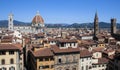 Spectacular view of the roofs of Florence and its cathedral from the Tower of Palazzo Vecchio Royalty Free Stock Photo