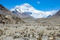Spectacular view of stone stacks scattered around Mount Everest Base Camp. Royalty Free Stock Photo