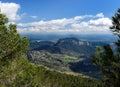 Spectacular View From The Summit Of Mount L`Ofre To The Mount Puig d`Alaro In The Tramuntana Mountains On Mallor